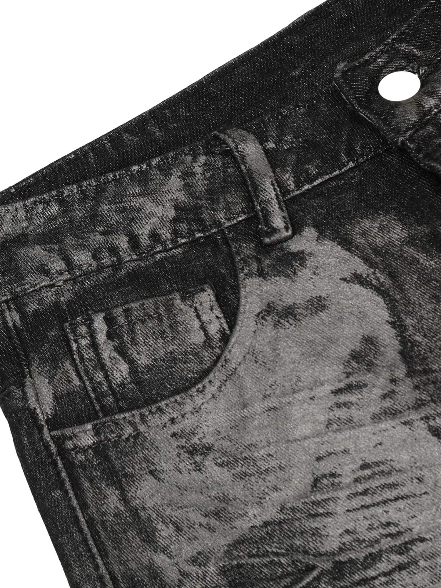 1984 Heavy Washed Ink Splash Graffiti Hip-Hop Jeans