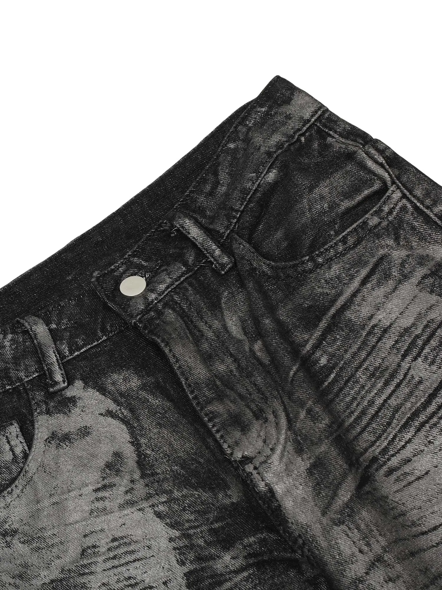 1984 Heavy Washed Ink Splash Graffiti Hip-Hop Jeans