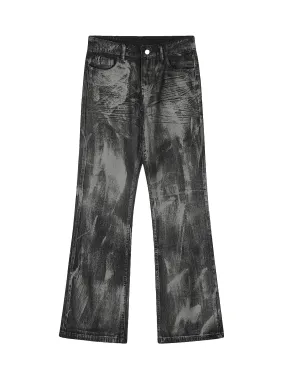 1984 Heavy Washed Ink Splash Graffiti Hip-Hop Jeans