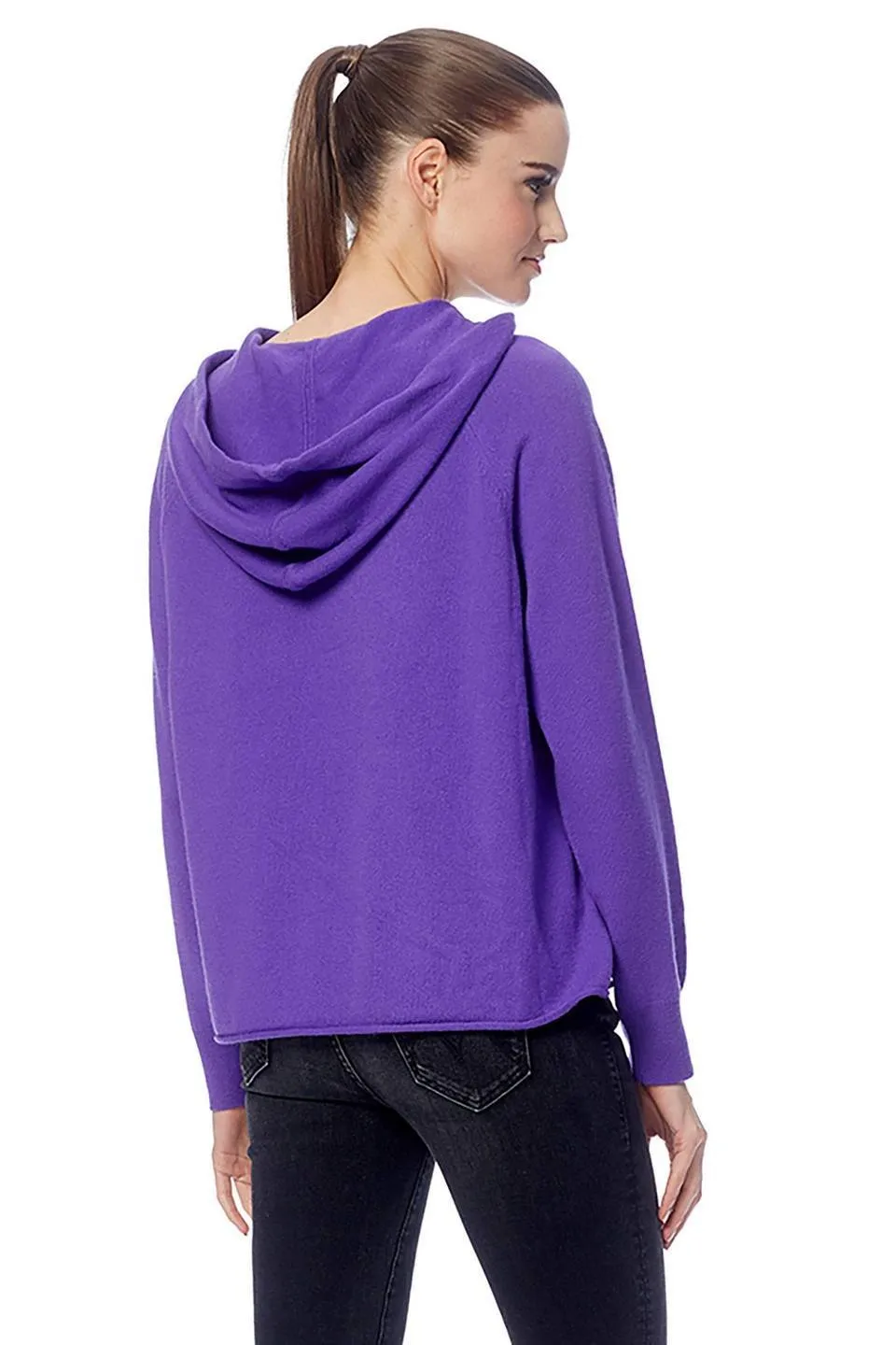 360 Cashmere - Collegiate Skull Hoodie in Purple/Chalk