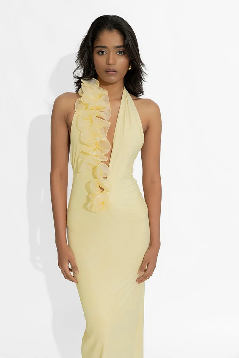 ADELA BUTTER YELLOW MAXI DRESS