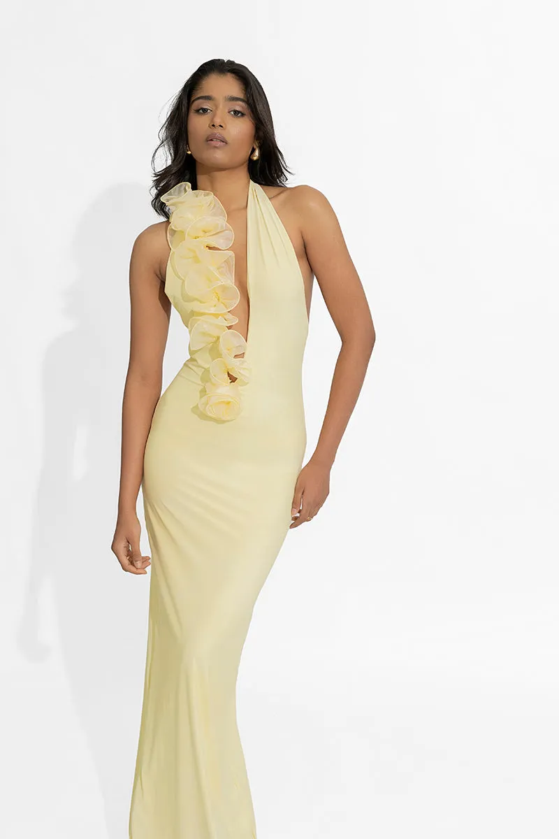 ADELA BUTTER YELLOW MAXI DRESS