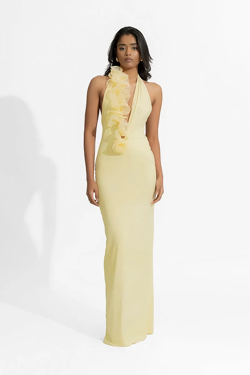 ADELA BUTTER YELLOW MAXI DRESS