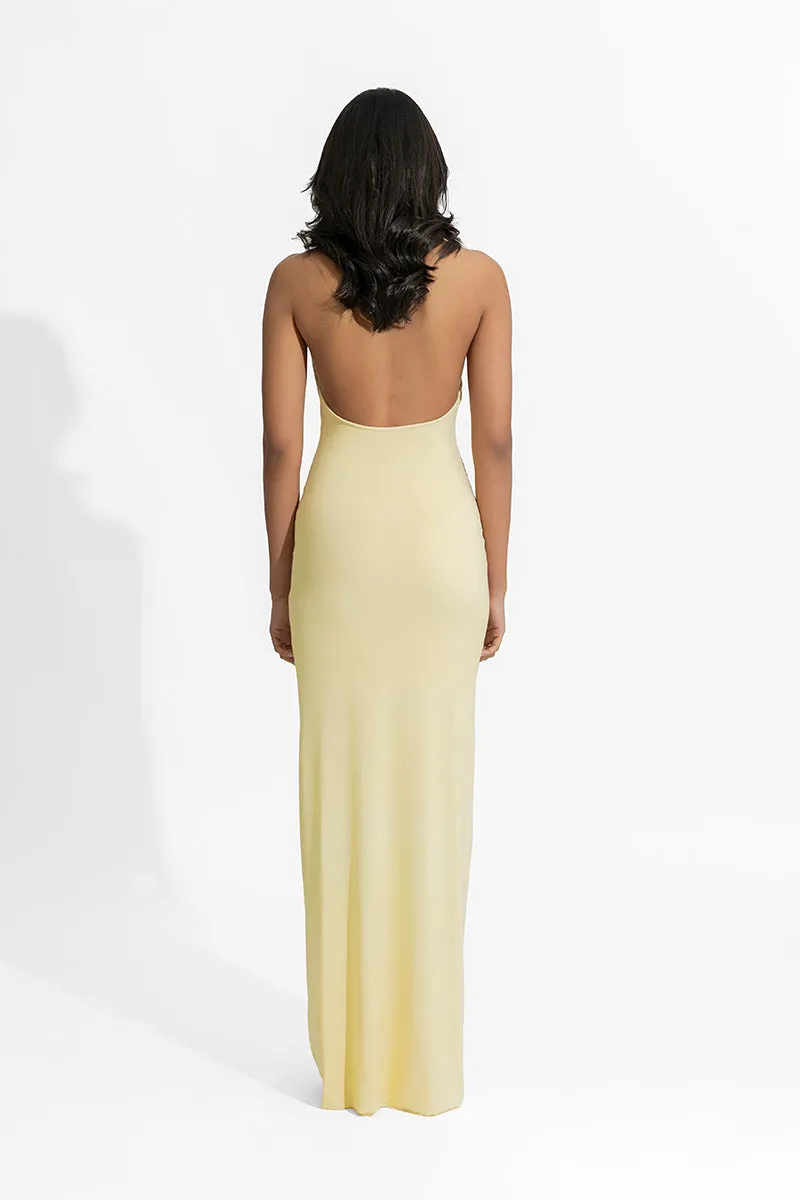 ADELA BUTTER YELLOW MAXI DRESS