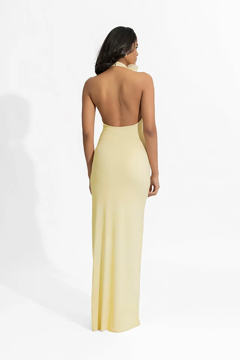 ADELA BUTTER YELLOW MAXI DRESS