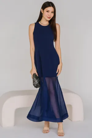 Adrienne Mesh Maxi Dress (Navy)