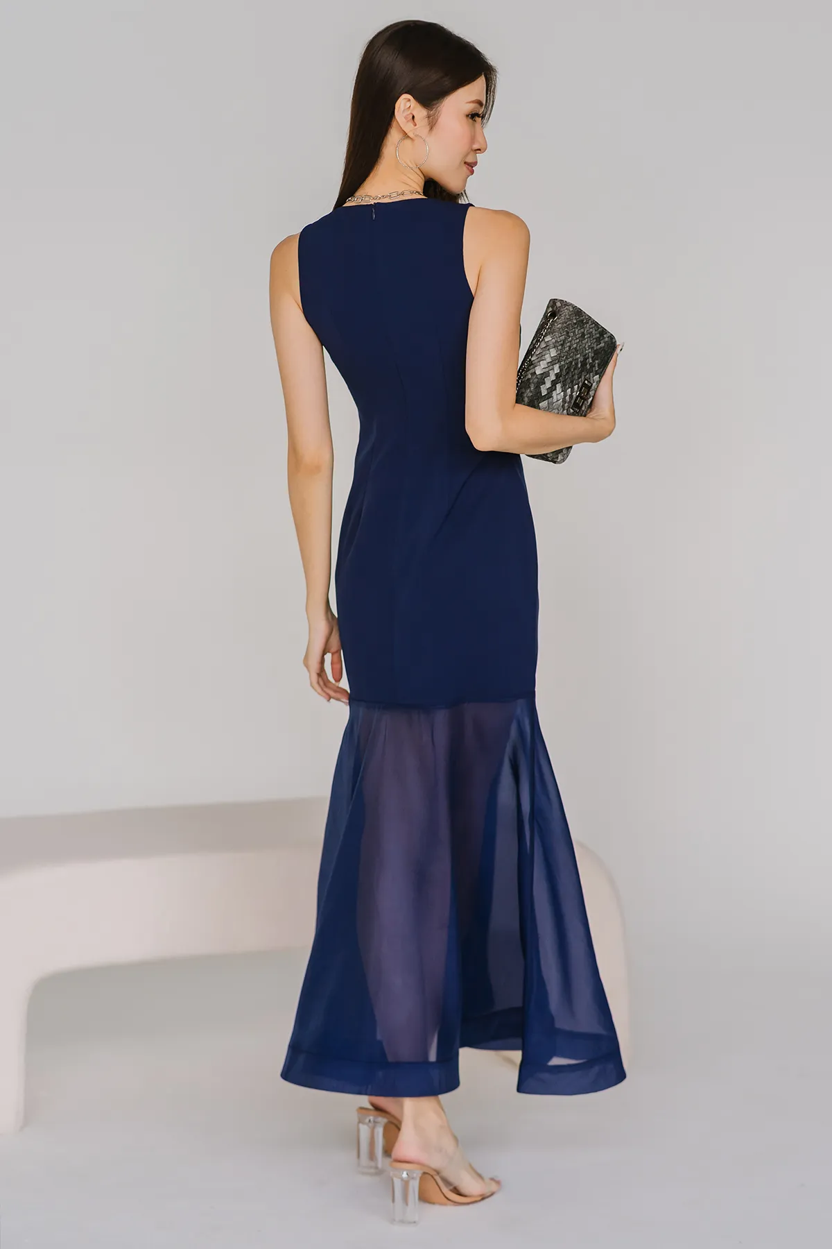 Adrienne Mesh Maxi Dress (Navy)