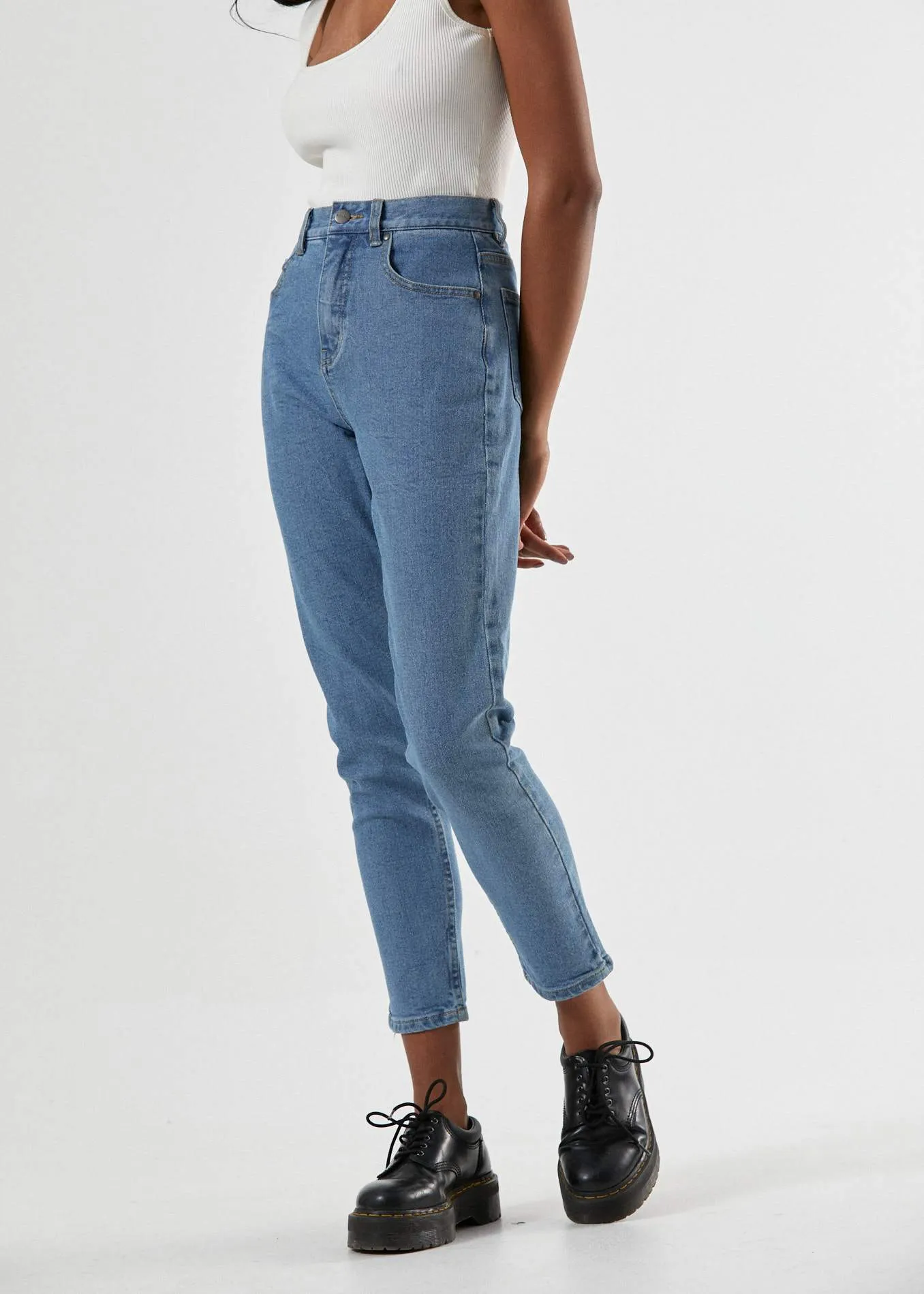 Afends Womens Blondies - Denim Slim Jeans - Classic Blue