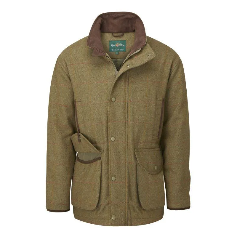 Alan Paine Combrook Mens Tweed Waterproof Field Coat - Hawthorn