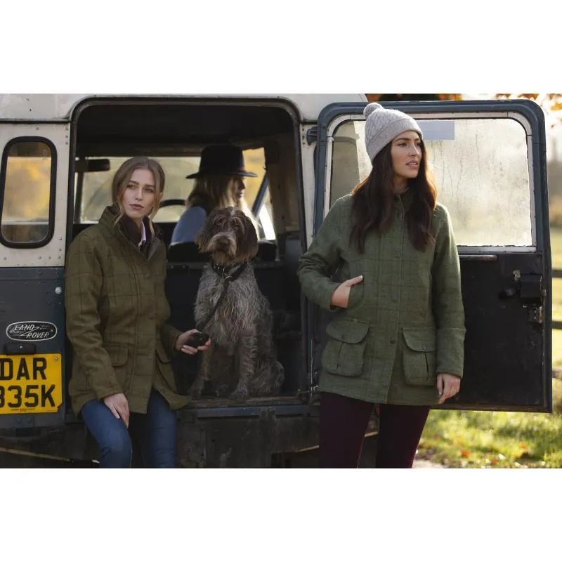 Alan Paine Rutland Ladies Tweed Waterproof Coat - Lichen