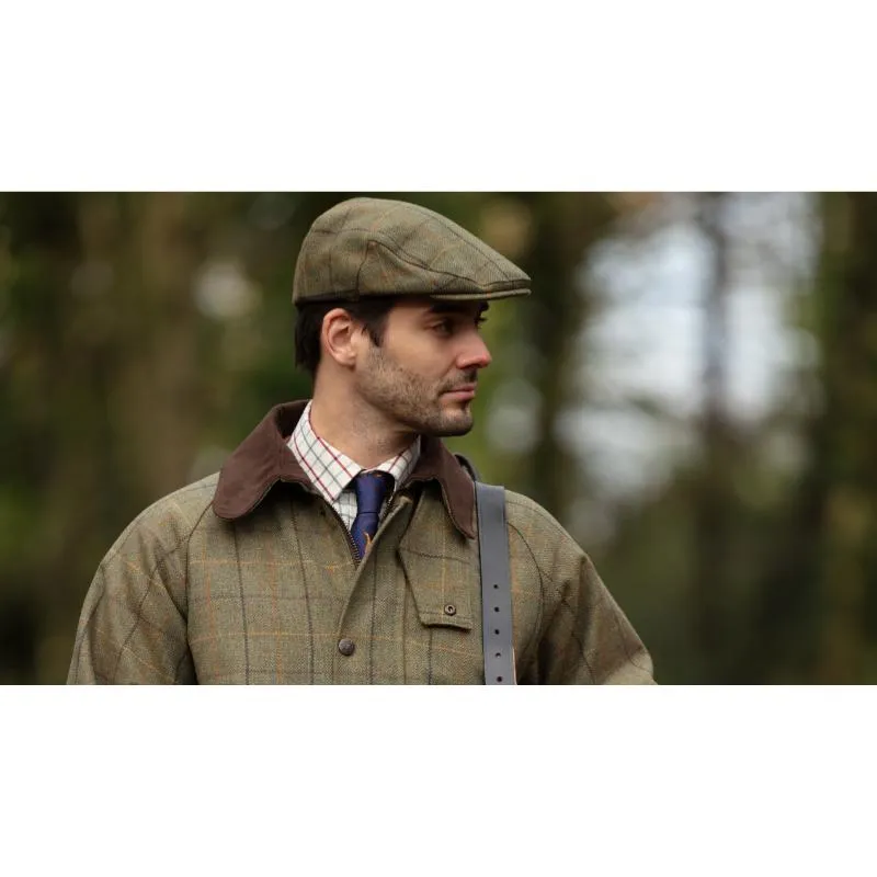 Alan Paine Rutland Mens Tweed Waterproof Shooting Coat - Dark Moss