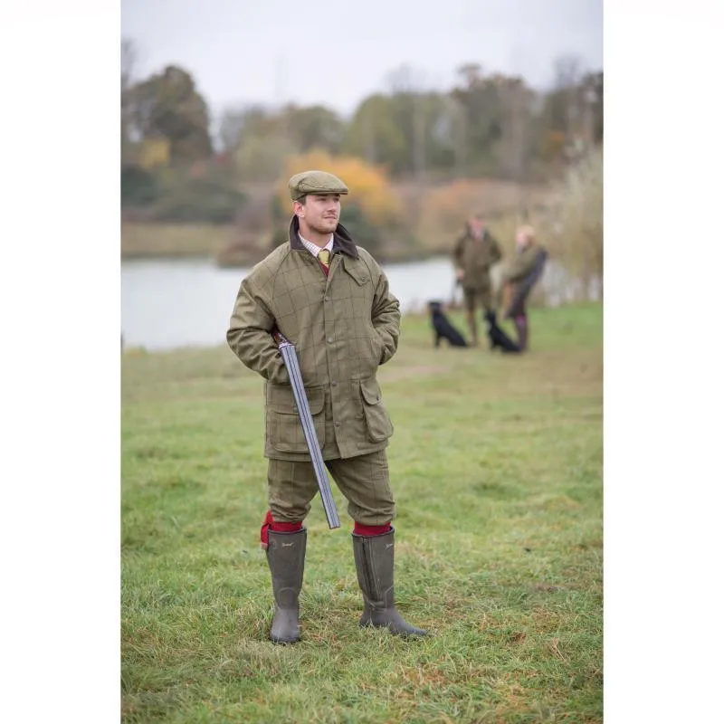 Alan Paine Rutland Mens Tweed Waterproof Shooting Coat - Dark Moss