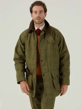 ALAN PAINE Rutland Mens Waterproof Shooting Coat - Dark Moss