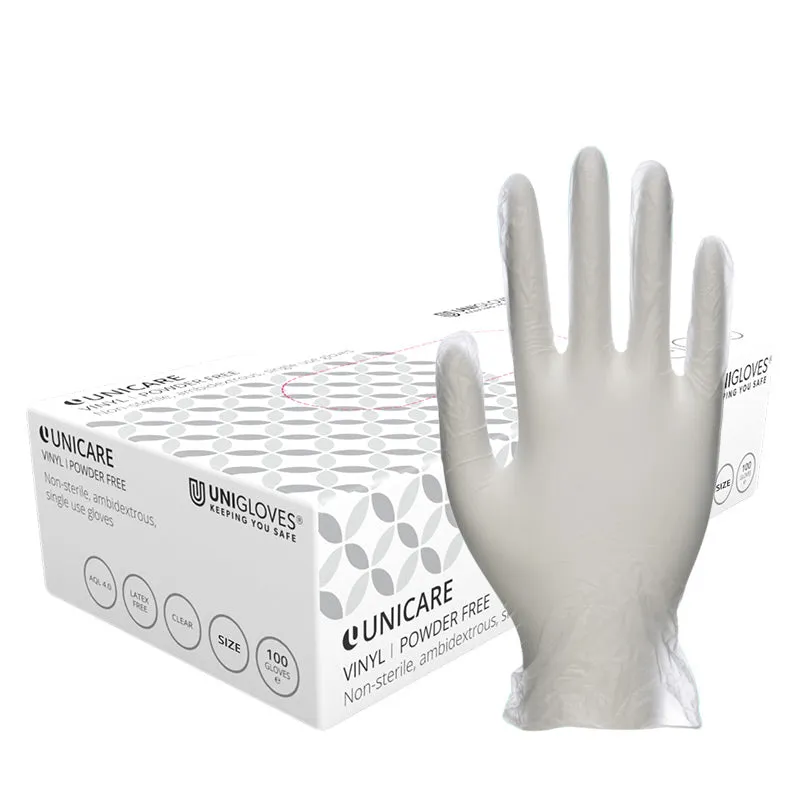 Alvita / Unicare / Mckinnon Vinyl Powder Free Gloves Small x 100