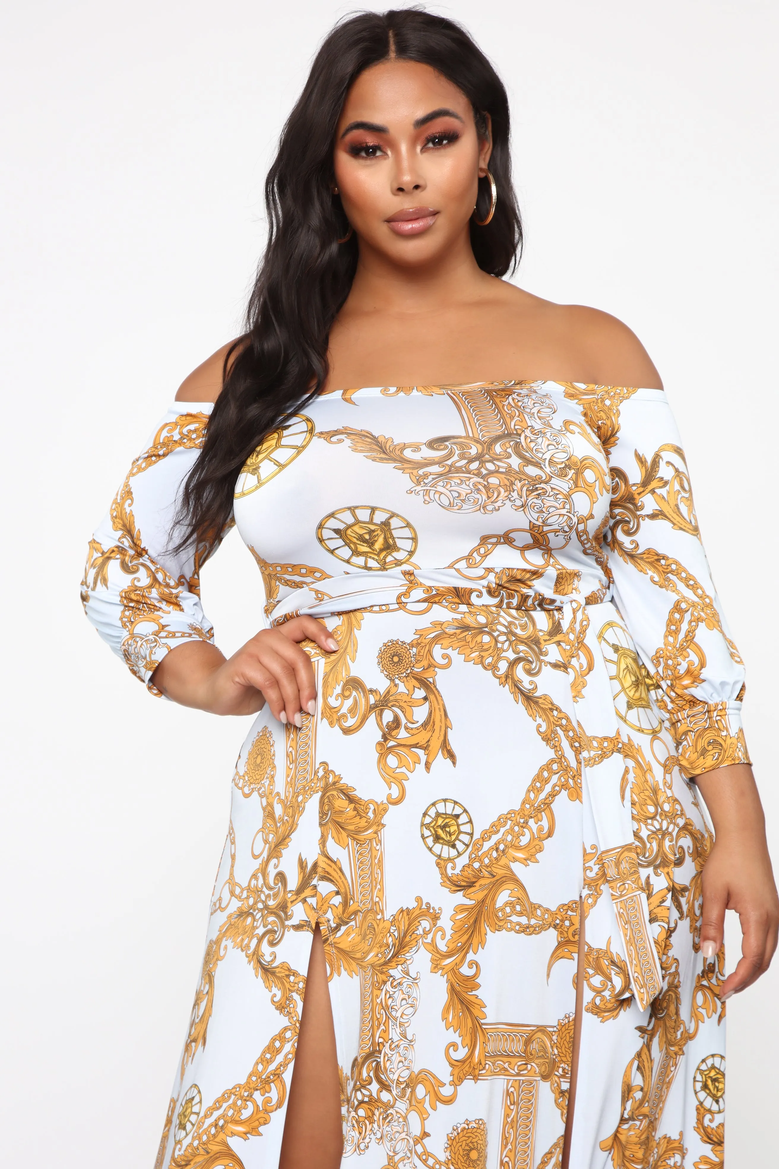 Always Glowing Off Shoulder Dress - Light Blue