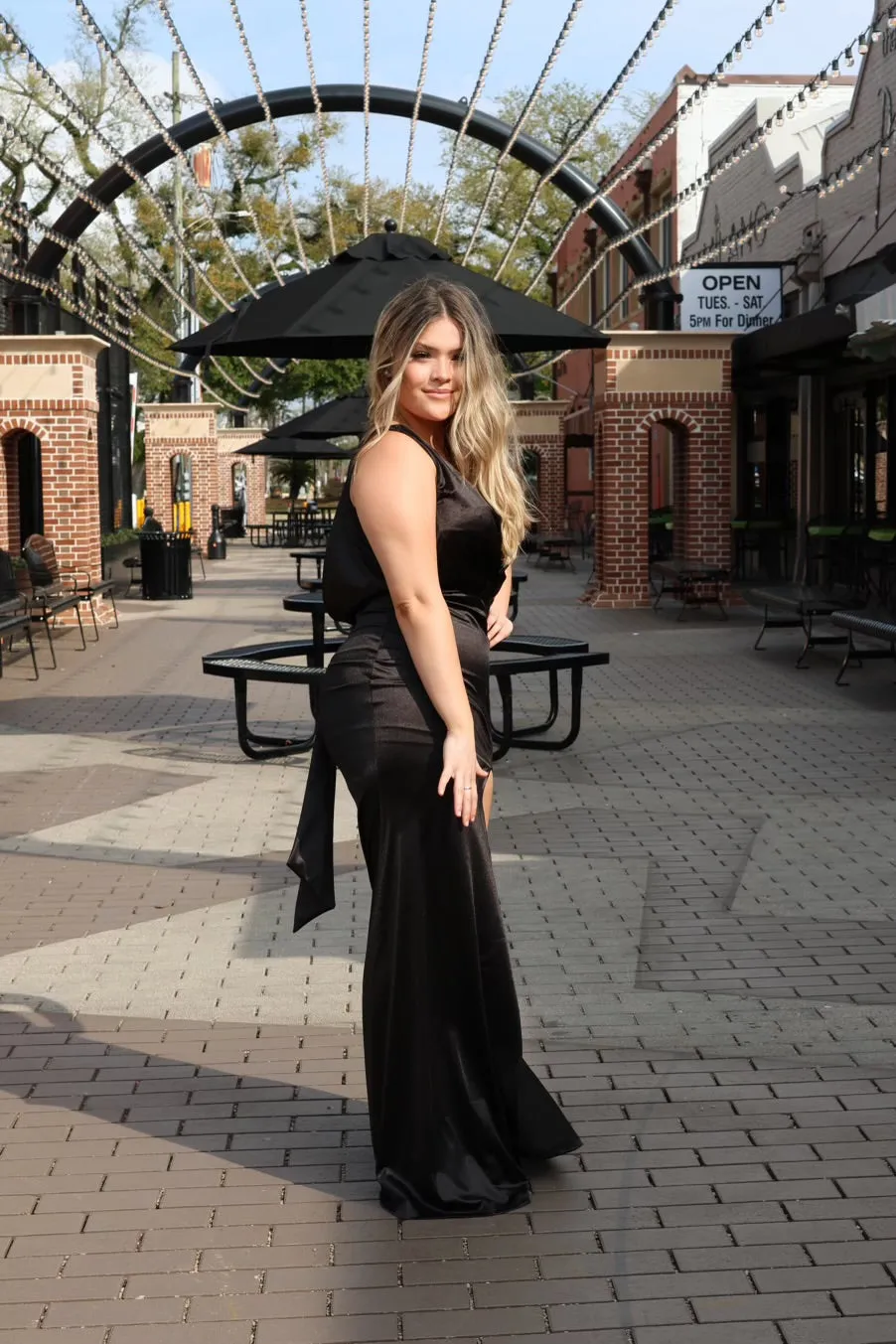 Amalie Casino Maxi Dress with Side Slit