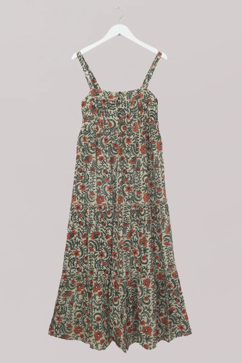 Amelia Block Print Maxi Dress