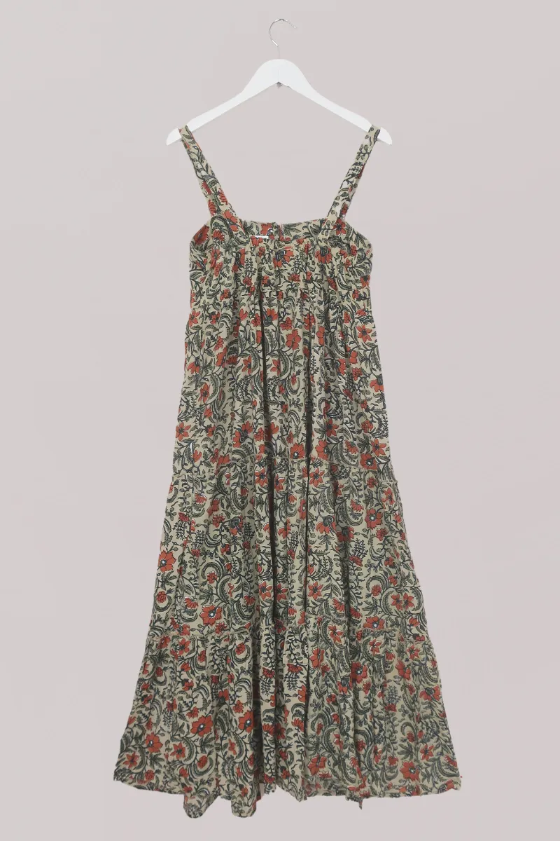 Amelia Block Print Maxi Dress