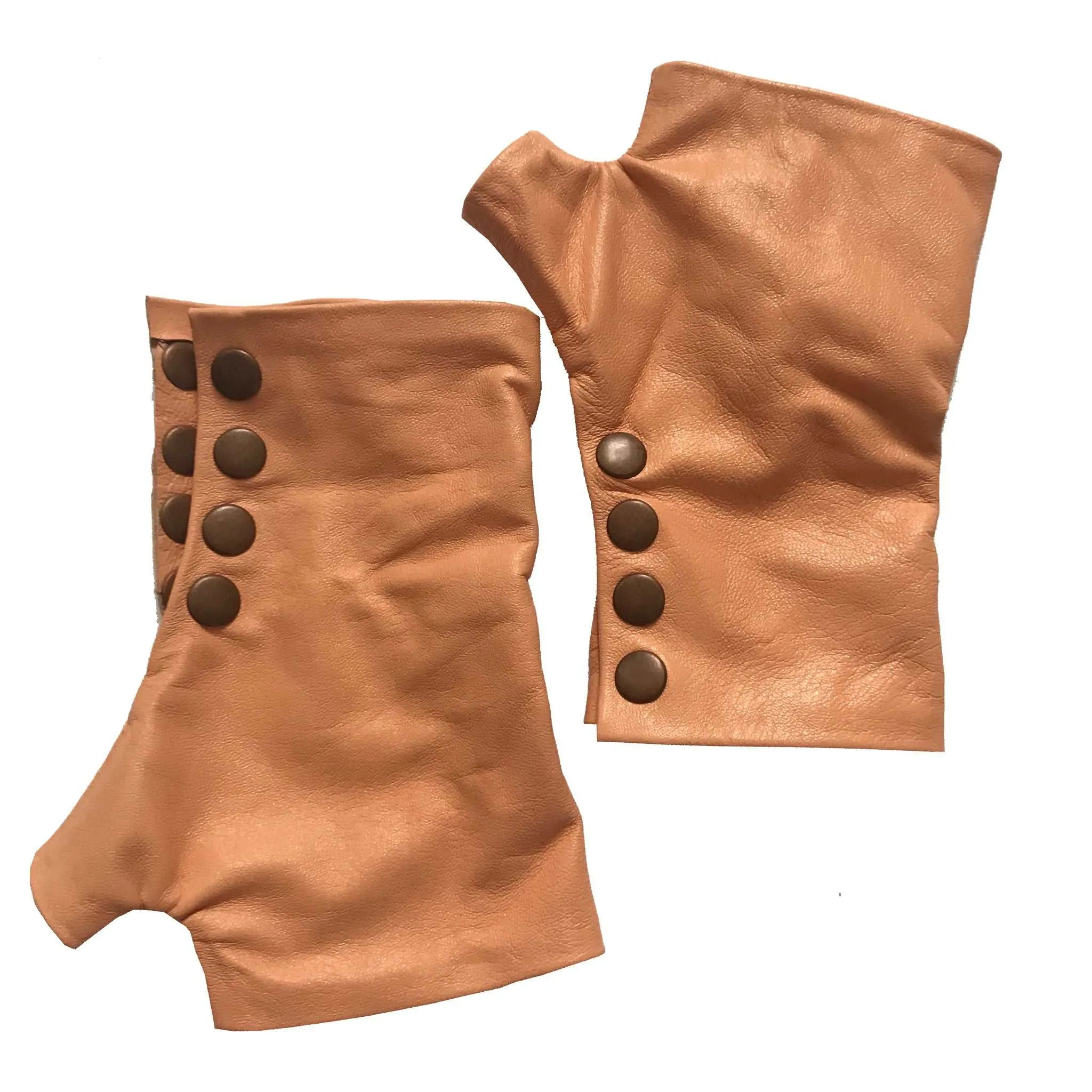 Apricot Fingerless Leather Gloves – Stylish, Comfortable, and Unique