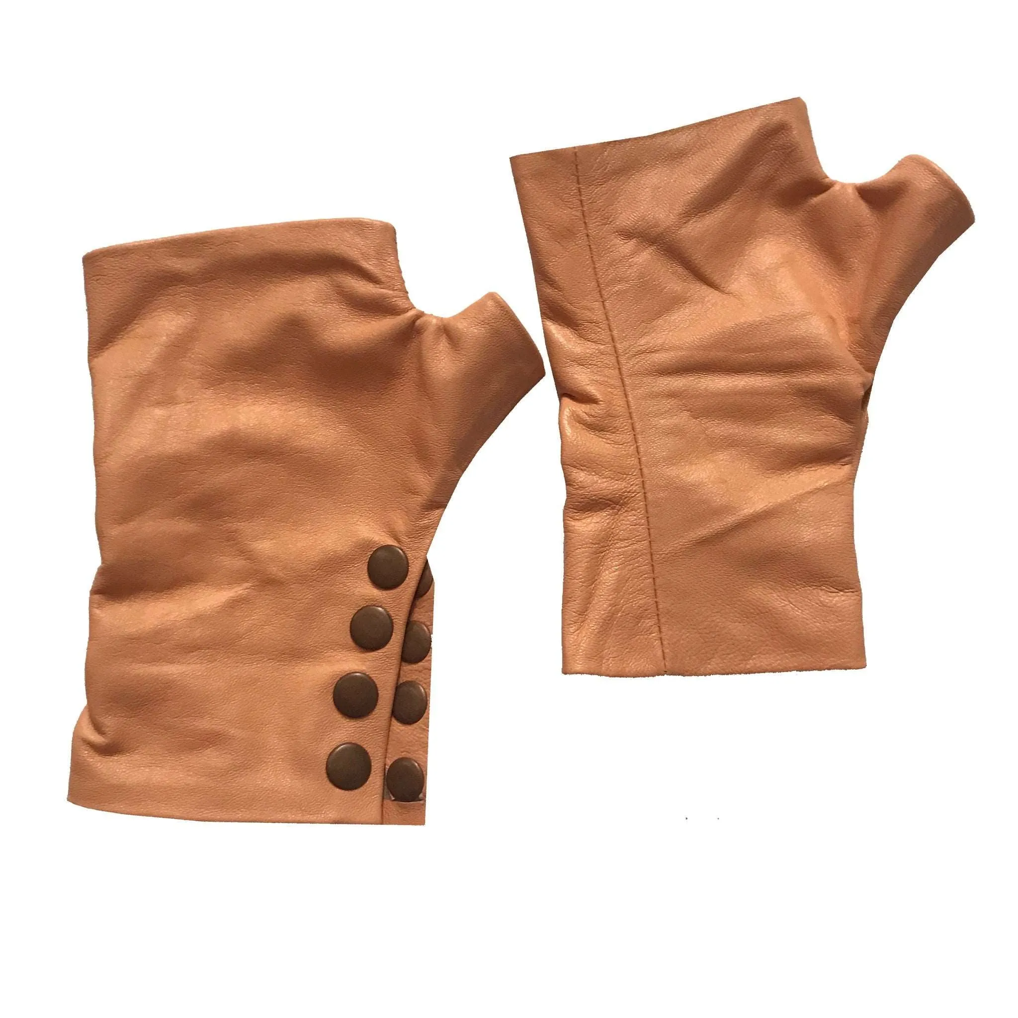 Apricot Fingerless Leather Gloves – Stylish, Comfortable, and Unique