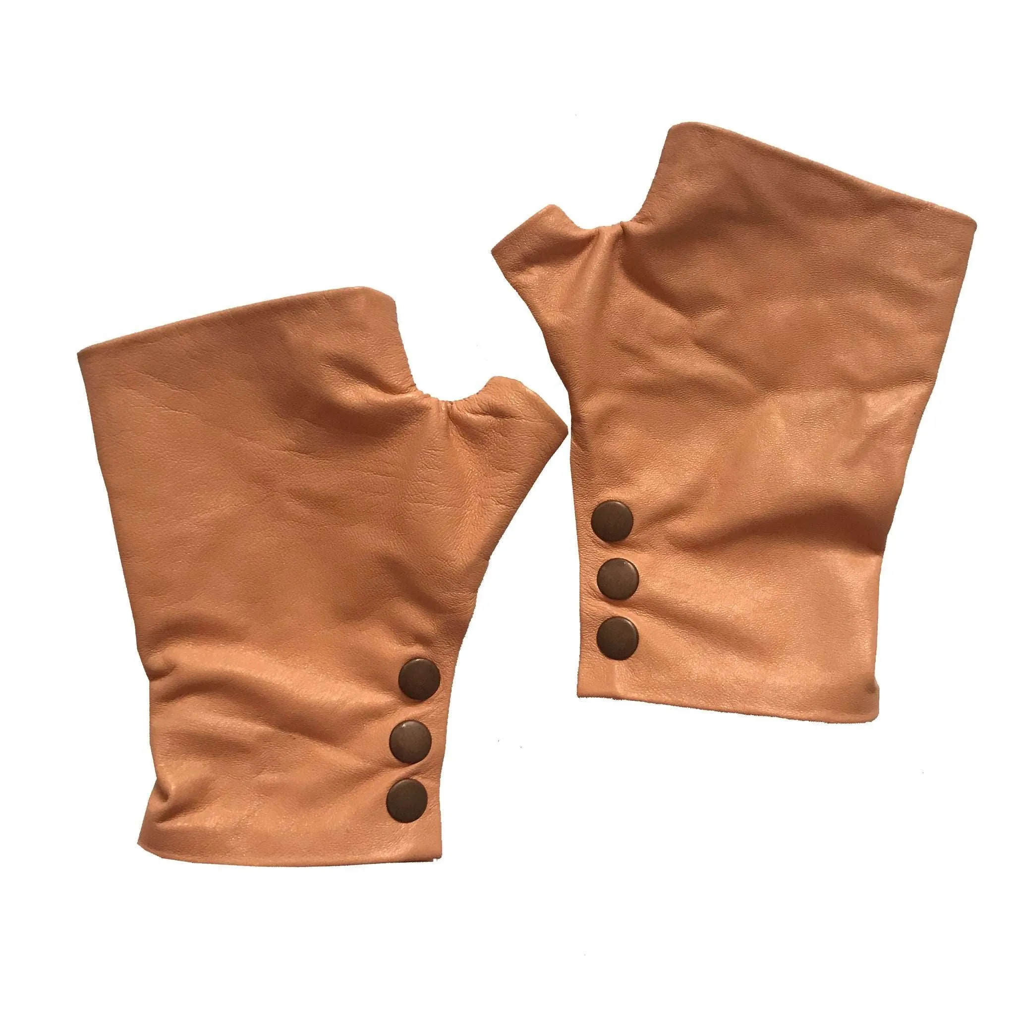 Apricot Fingerless Leather Gloves – Stylish, Comfortable, and Unique