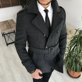 Arctic Charcoal Double Breasted Coat by Italian Vega®