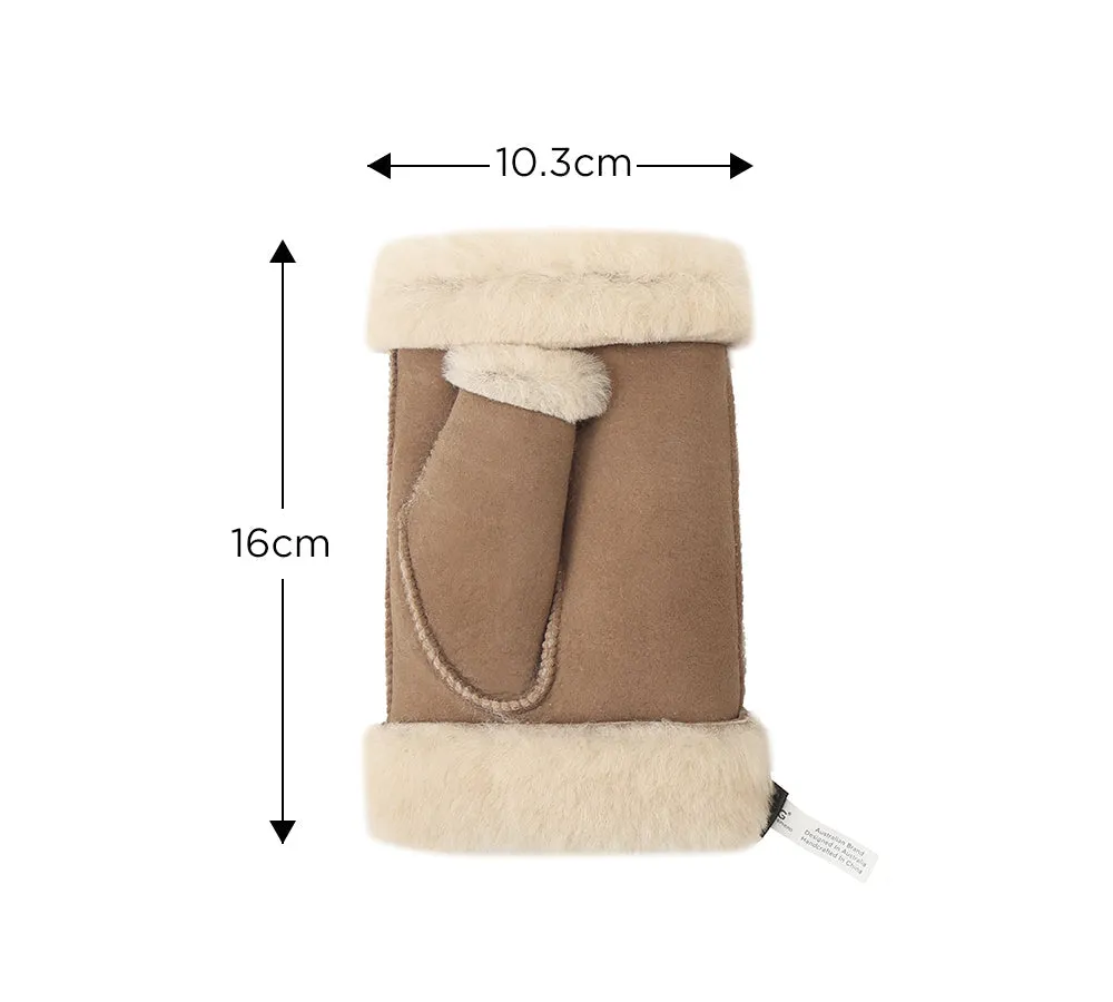 AUSTRALIAN SHEPHERD® Fluffy Fingerless Sheepskin Wool Mittens