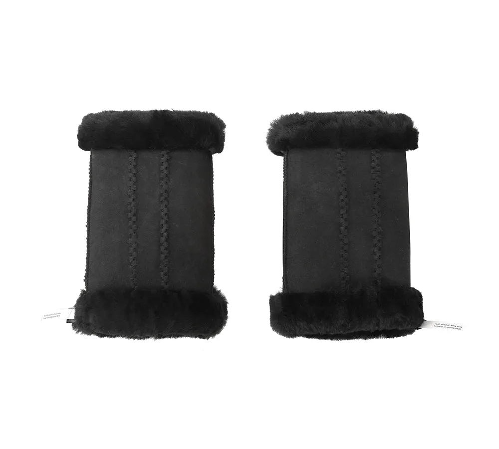 AUSTRALIAN SHEPHERD® Fluffy Fingerless Sheepskin Wool Mittens