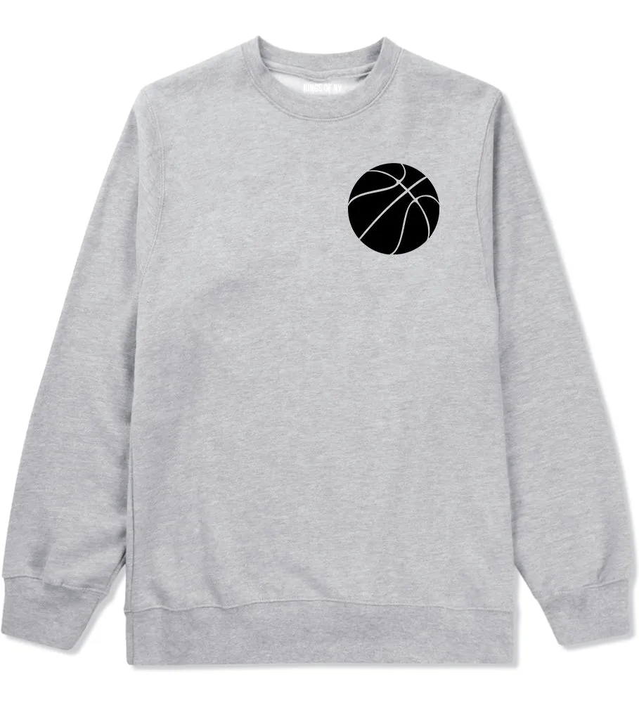 Basketball Logo Chest Mens Crewneck Sweatshirt