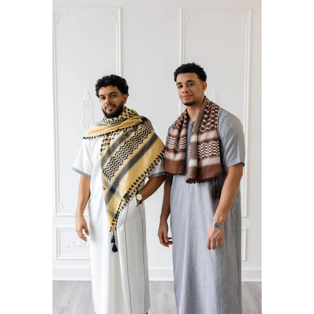 Beige and Black Imamah