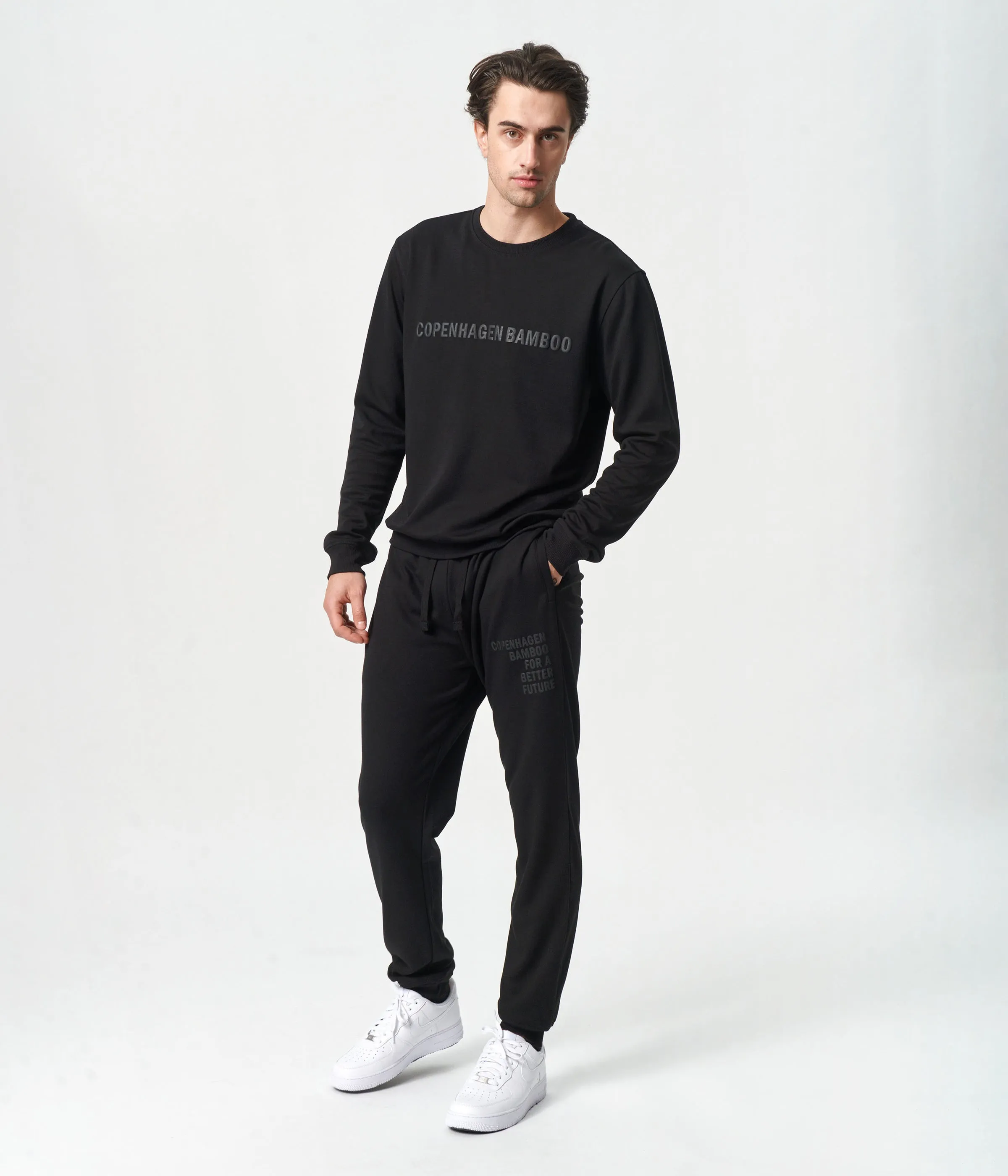 Black bamboo sweatshirt with logo