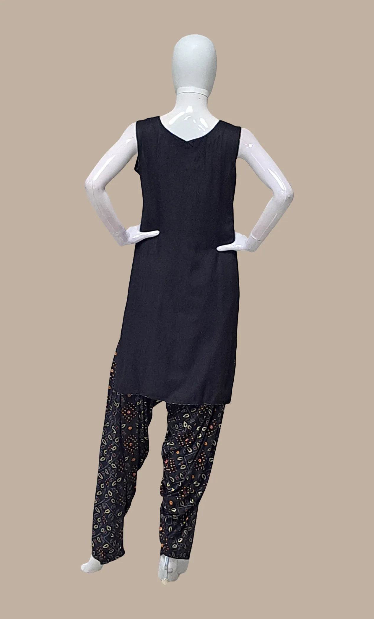 Black Embroidered Kurti Top & Pants