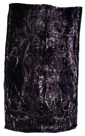 Black   Pink Paisley Patterned Devore Velvet Scarf (168 x 52cm)