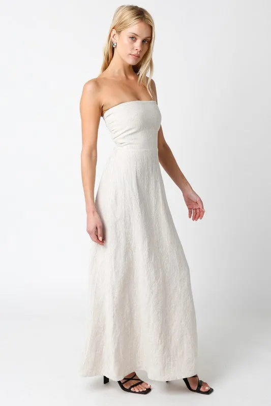 Blair Linen Maxi Dress- Tan