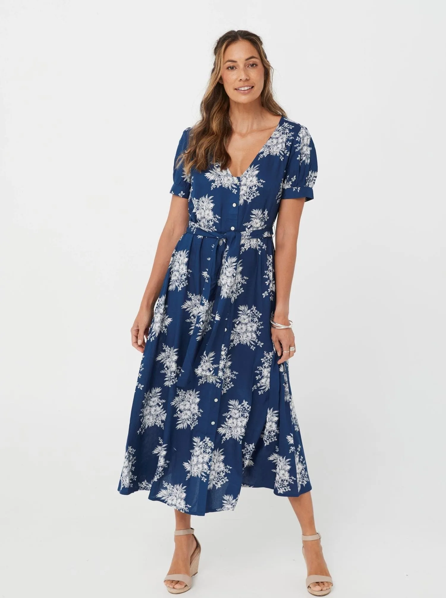 Blue Floral/Viscose - Gabrielle Dress