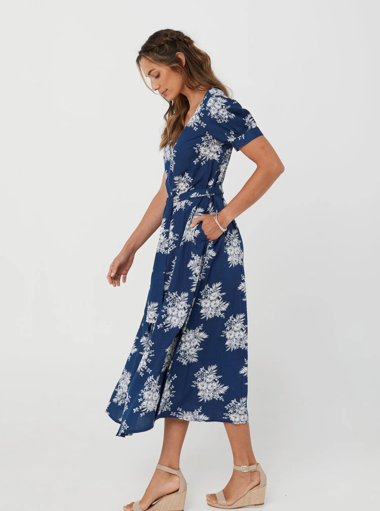 Blue Floral/Viscose - Gabrielle Dress