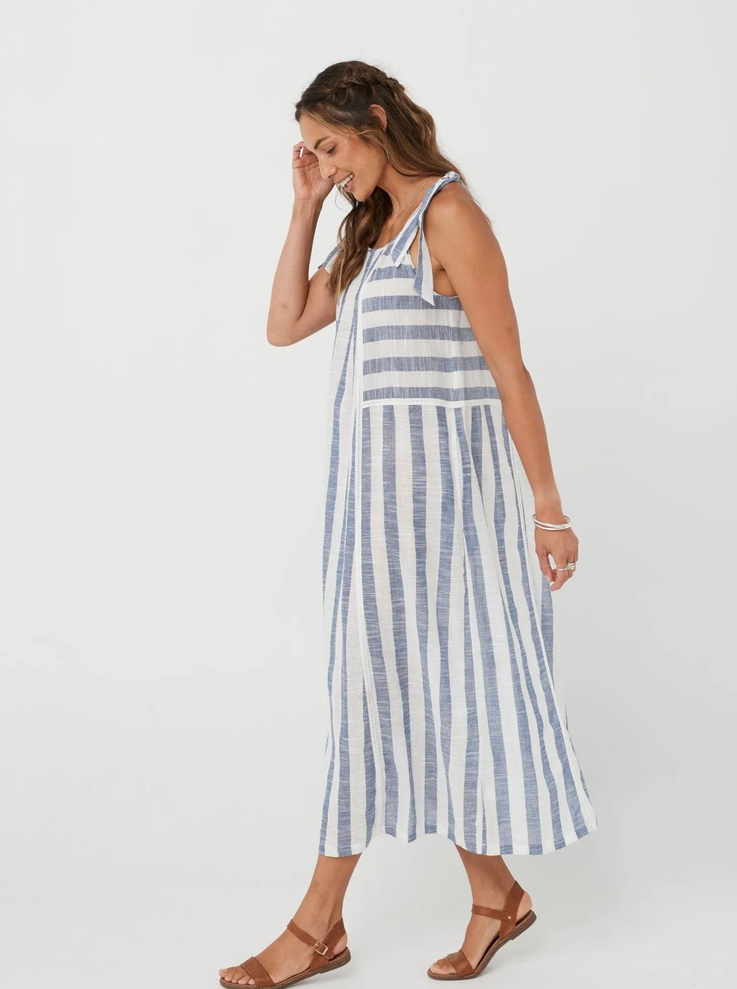 Blue Stripe/Cotton -Xanta Dress