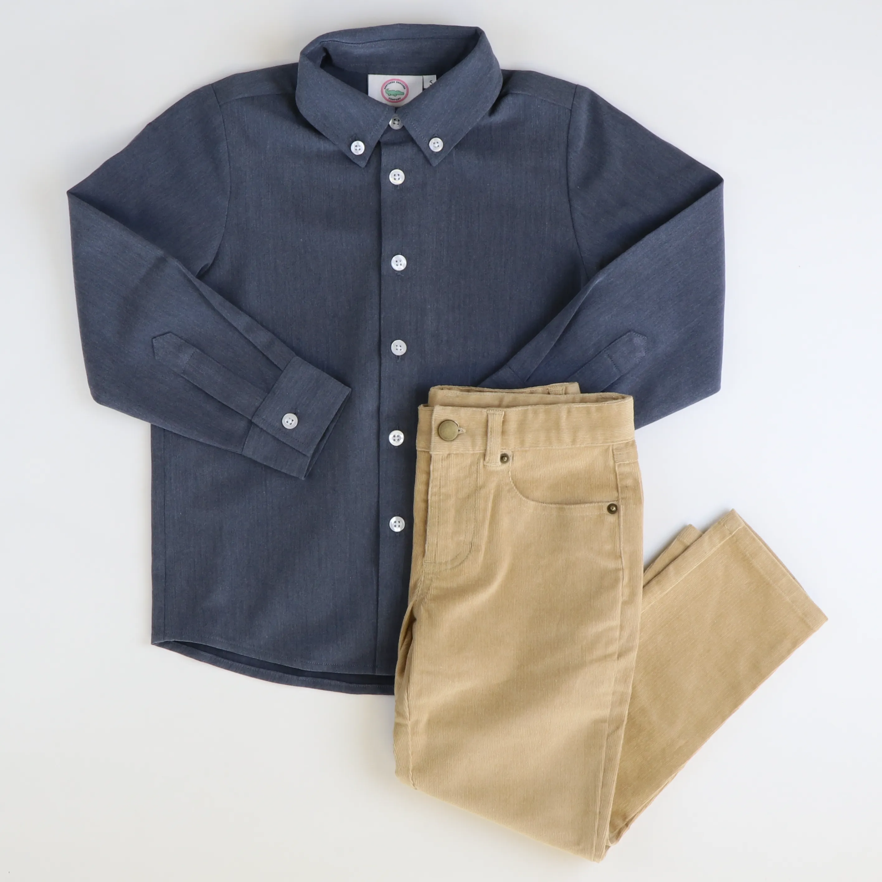 Boys L/S Button Down Shirt - Chambray