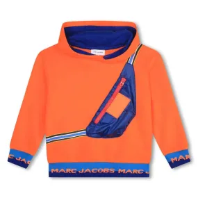 Boys Orange Cotton Hooded Sweatshirt