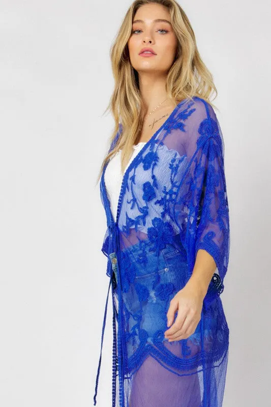 Bright Day Bohemian Blue Maxi Kimono