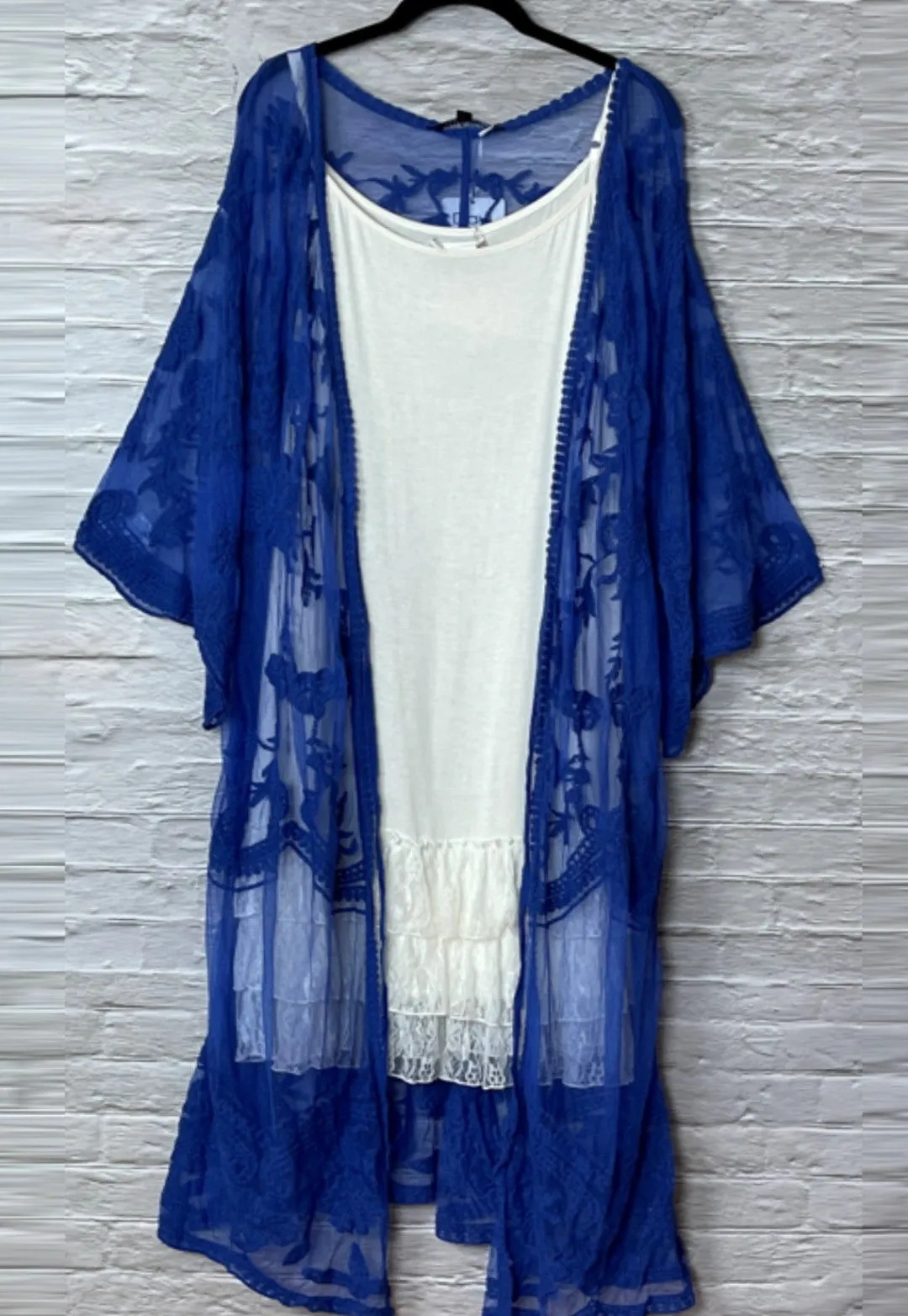 Bright Day Bohemian Blue Maxi Kimono