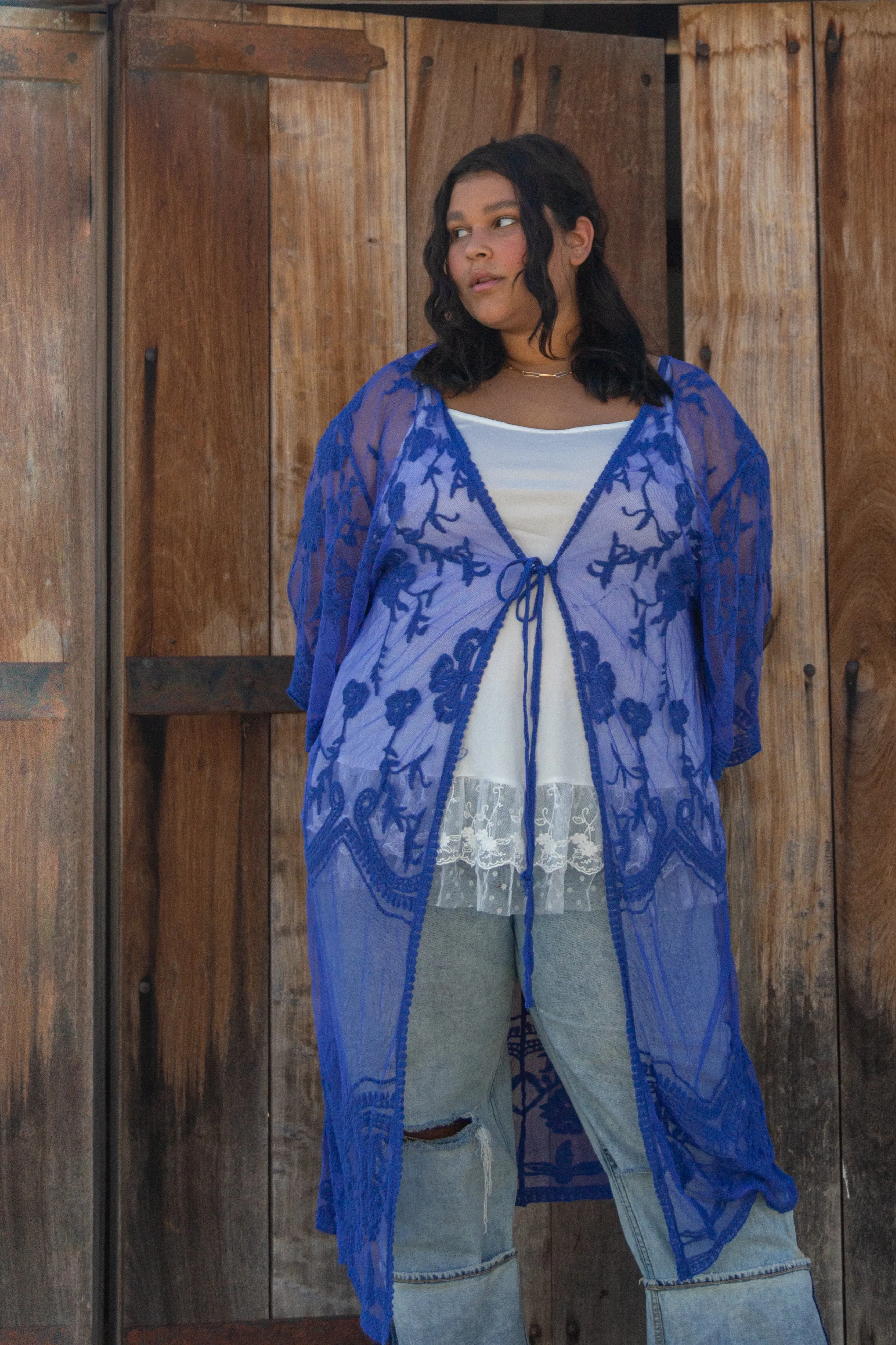 Bright Day Bohemian Blue Maxi Kimono