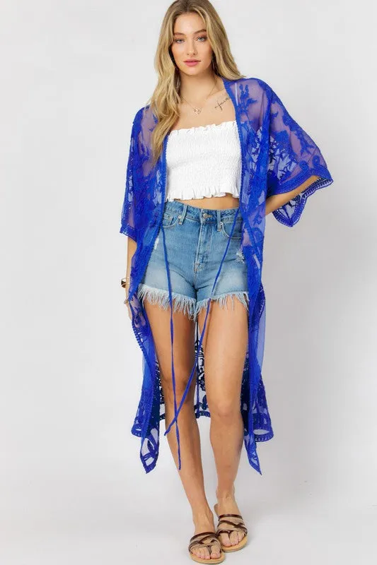 Bright Day Bohemian Blue Maxi Kimono