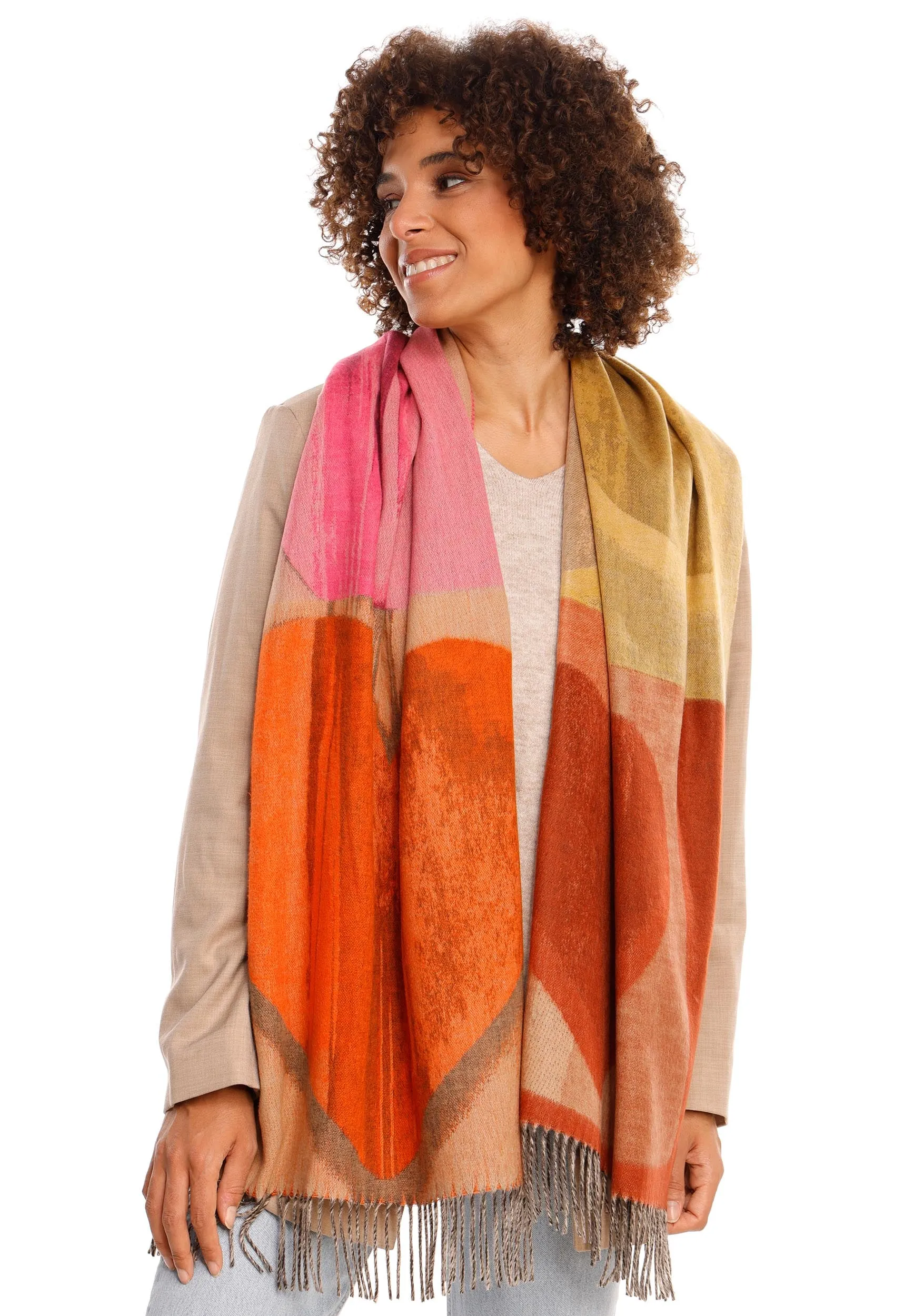 Brushstroke Hearts Oversized Cashmink Scarf