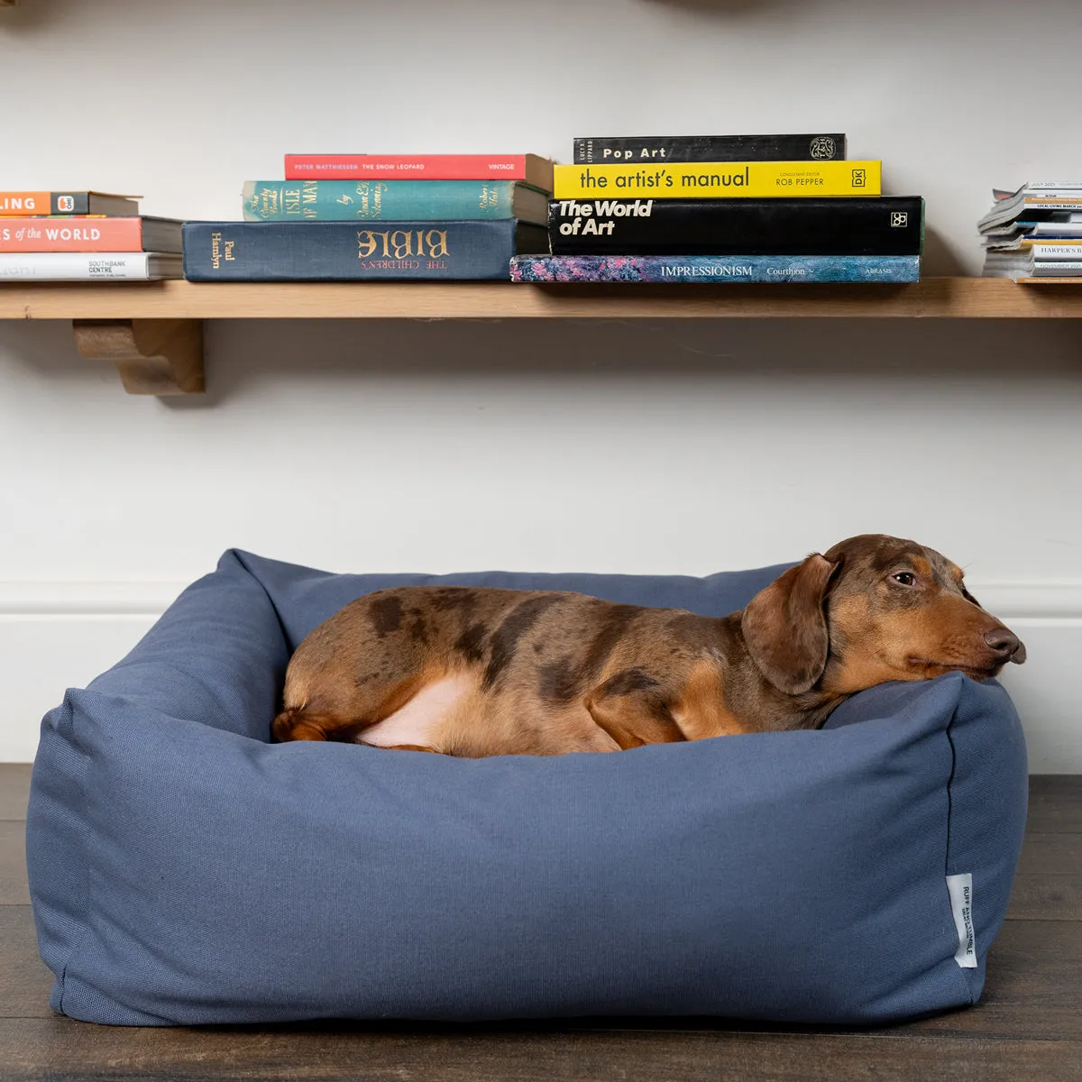 Burnham Bolster Dog Bed - Denim