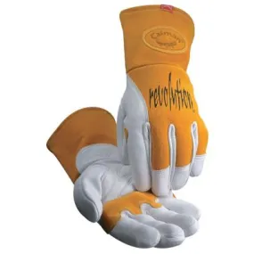 Caiman MIG/Multi-Task Welding Gloves, Cow Grain Leather/Pigskin, X-Large, White/Tan, 1810-XL