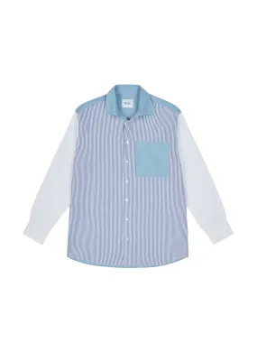 Chessie chambray, blue patchwork shirt