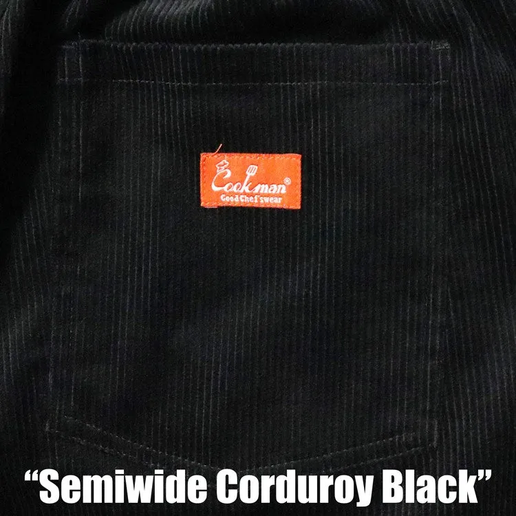 Cookman Chef Pants Semiwide- Corduroy : Black