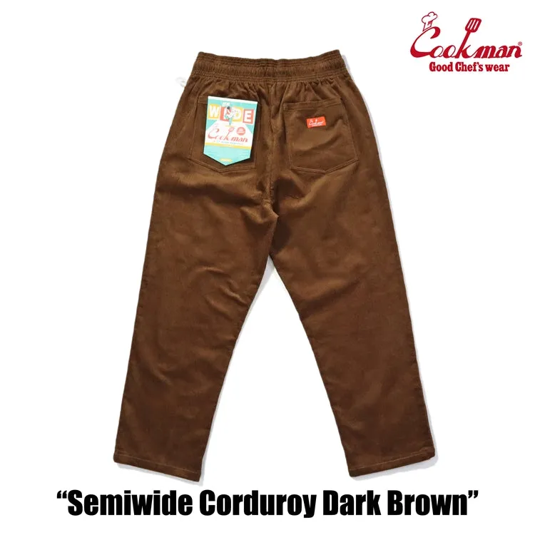 Cookman Chef Pants Semiwide - Corduroy : Dark Brown