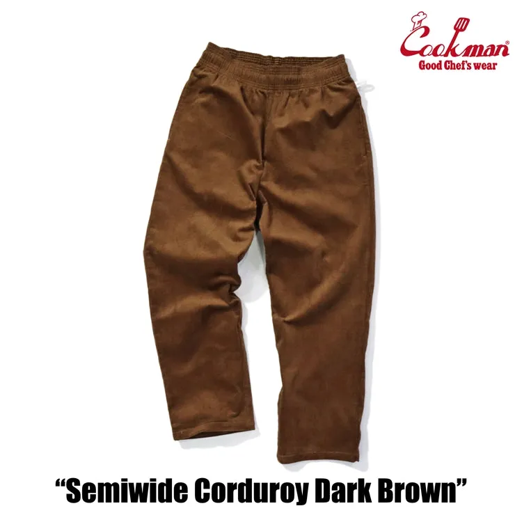 Cookman Chef Pants Semiwide - Corduroy : Dark Brown